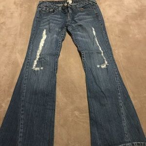 True religion super flared destroyed Jeans